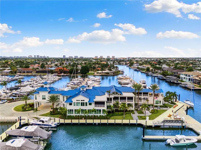 View of urban area with a large body of water