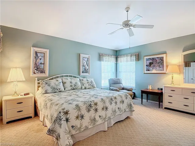 Master bedroom with ceiling fan