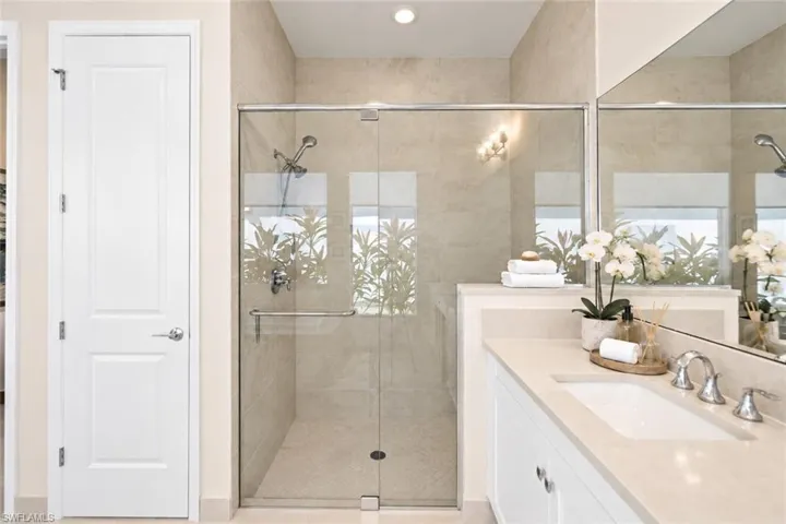 - some furniture and decor virtually staged
