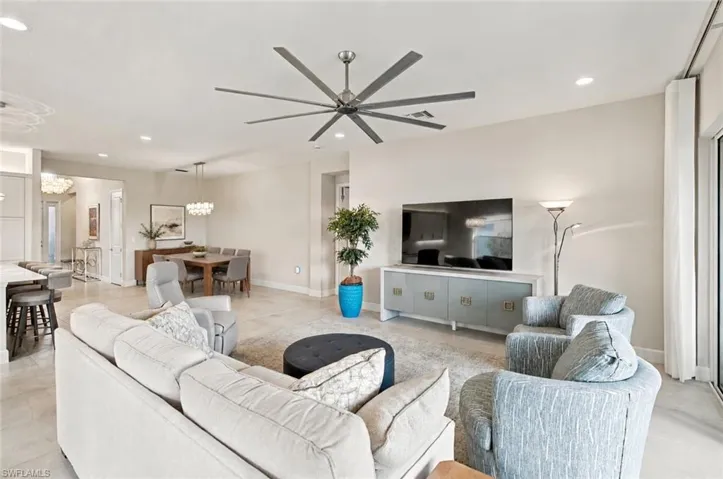 - some furniture and decor virtually staged