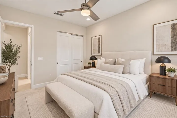 guest bedroom - some furniture and decor virtually staged