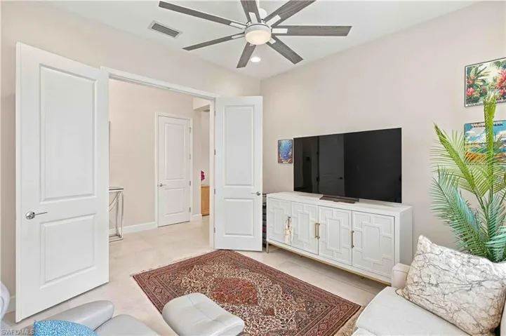 den - office, French doors