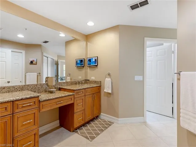 Bathroom granite counters and double sinks