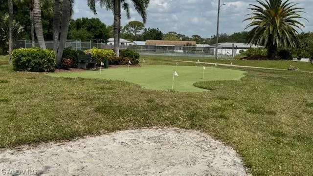 Sand pit and putting green