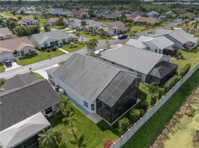 Aerial perspective of suburban area