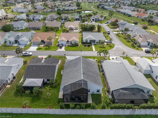 Aerial view of residential area