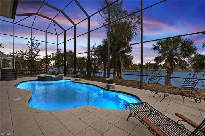 Screened Pool at Dusk