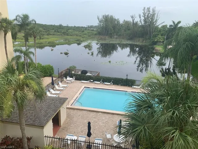 Lanai View of pool and Lake.