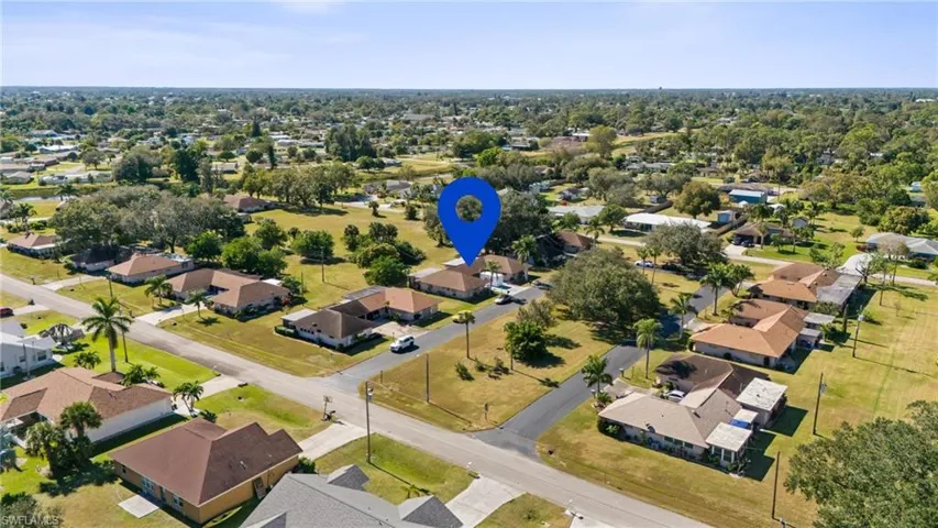 Aerial perspective of suburban area
