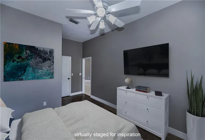 3rd bedroom virtually staged. Can also be used as an office
