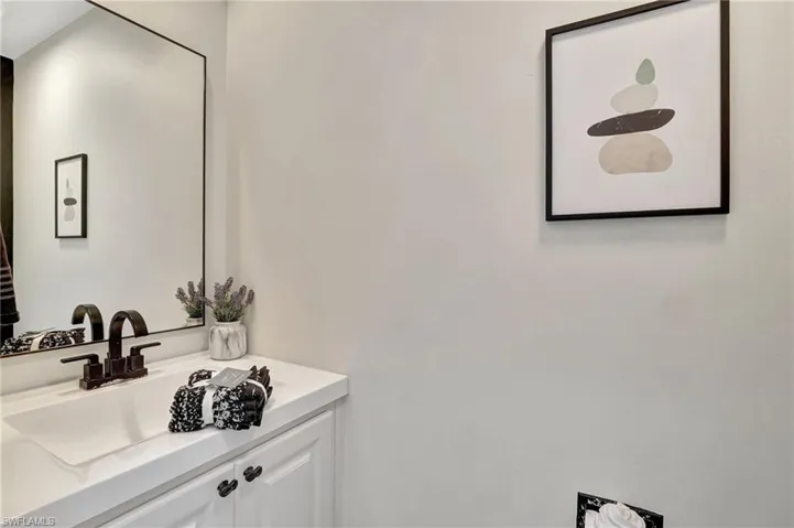 Bathroom with vanity downstairs