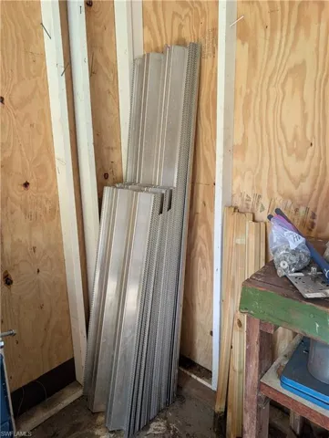Hurricane Shutters inside Shed