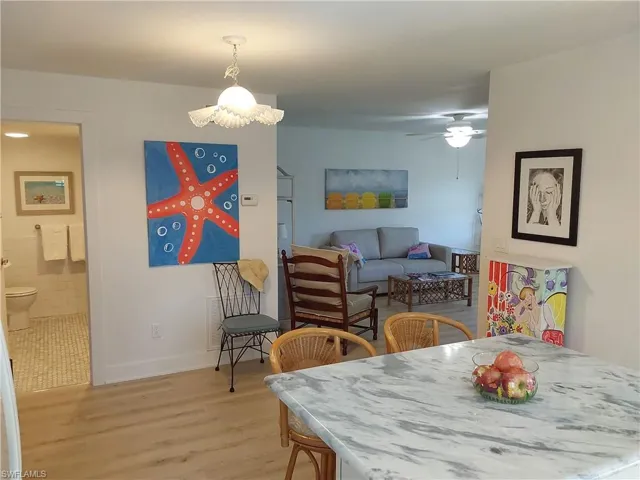 Dining space  opens to living room