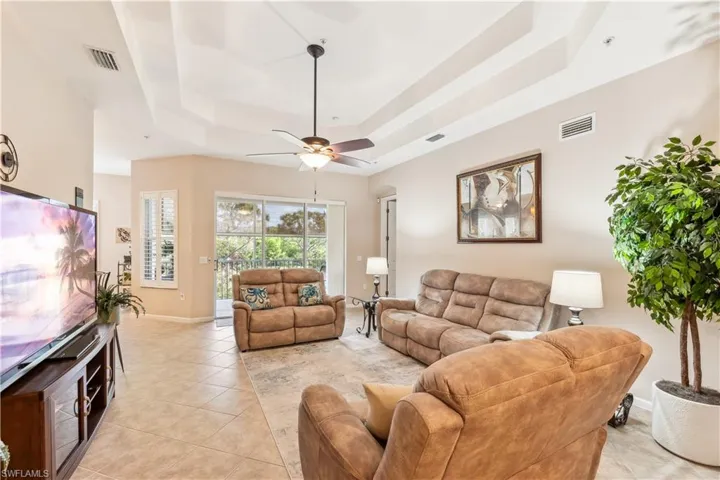 Large living room with a view of the preserve.