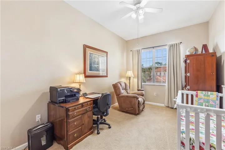 Guest bedroom can be a nursery, office, reading room.