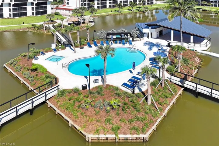 Aerial view of pool