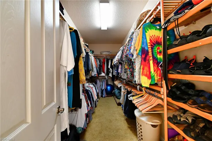 Spacious closet featuring carpet