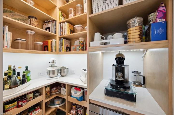 CUSTOM PANTRY: COFFEE BAR, MICROWAVE AND OUTLETS FOR SMALL APPLIANCES