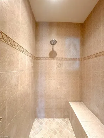 Bathroom with a tile shower