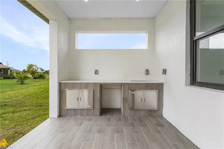 View of patio with sink