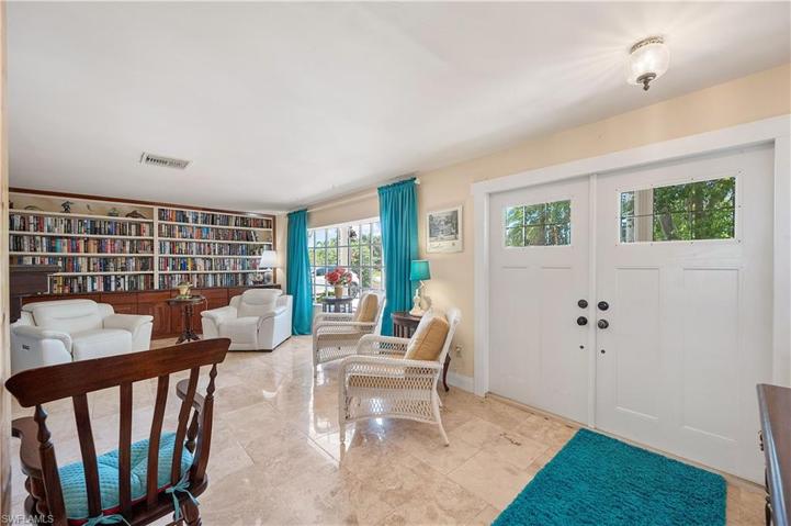 Double front doors into home.