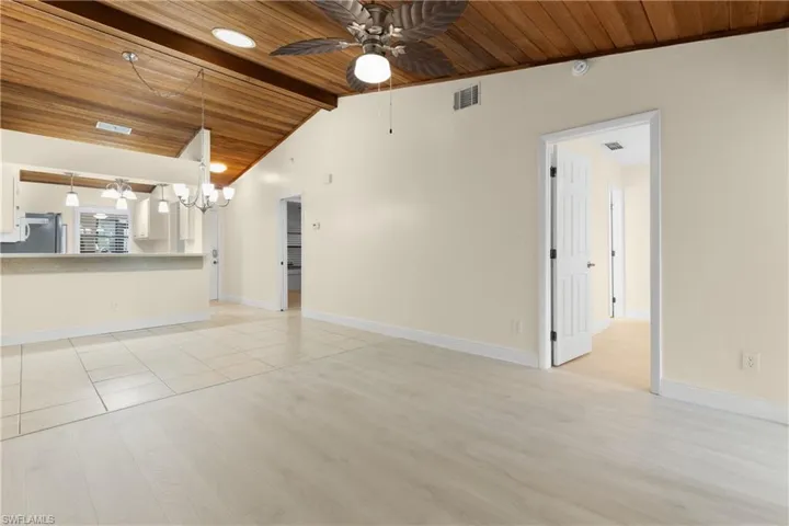 Remarkable wood ceiling adds tasteful interest!