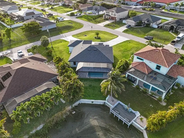 Aerial perspective of suburban area