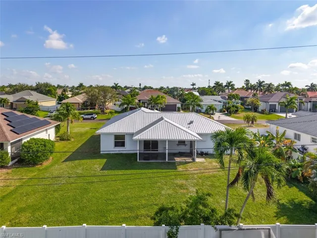 Aerial perspective of suburban area