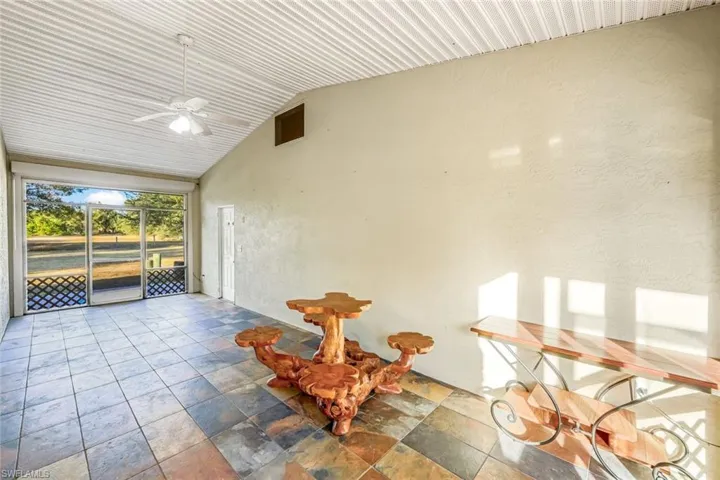 Tiled breezeway entery of guest house.