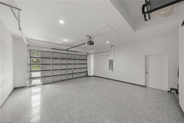 Garage with epoxy finished floor