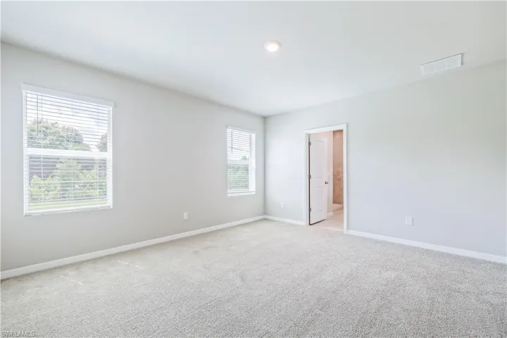 Spare room featuring light carpet and a wealth of natural light