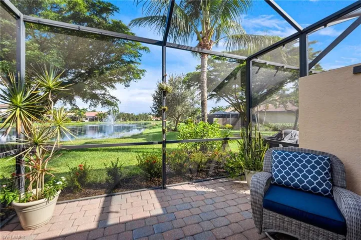 Screened in Lanai featuring a water view