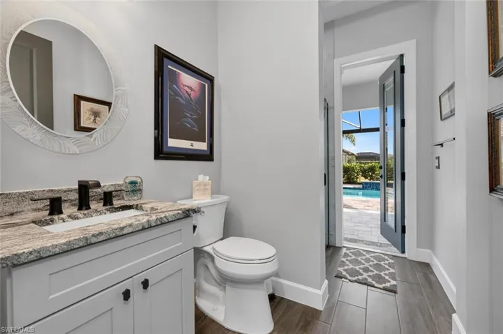 Bathroom with vanity and toilet