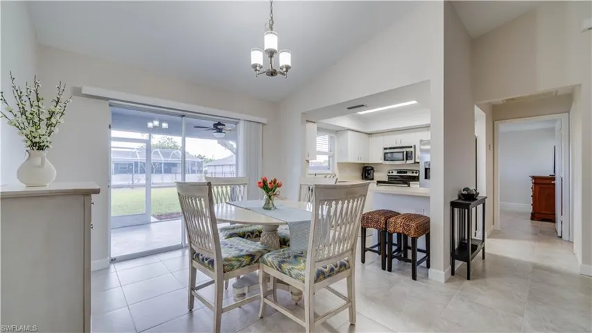 Dining area is conveniently located by the kitchen with slider to the lanai.