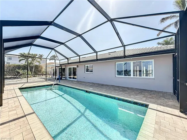 Swimming pool view into the home
