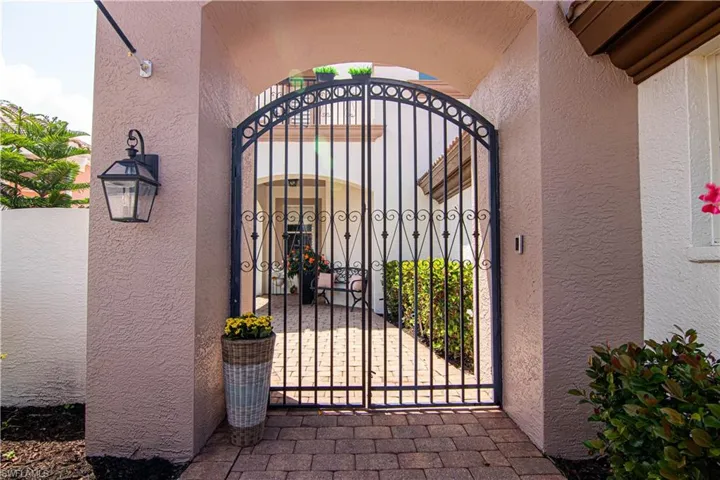 Elegant front gated entry.