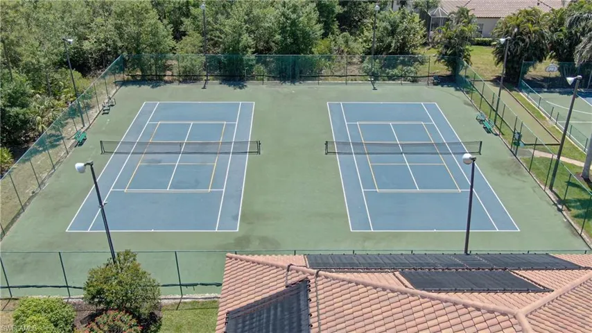 View of community tennis courts