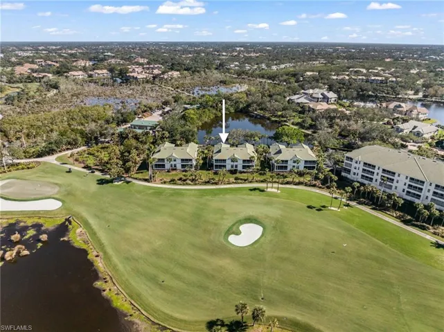 Aerial view of the Bay Island 16th Fairway and Green, right outside your lanai window