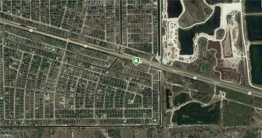Aerial map of property and surrounding area