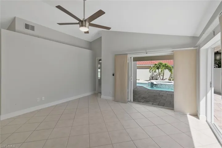 Decorative niches and sliding glass doors that pocket open.