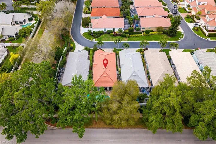 Aerial view of residential area