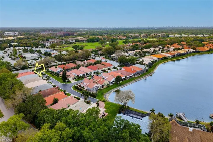 Aerial view of residential area