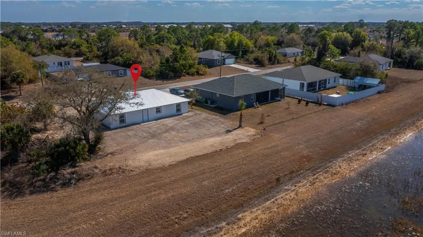 Aerial perspective of suburban area