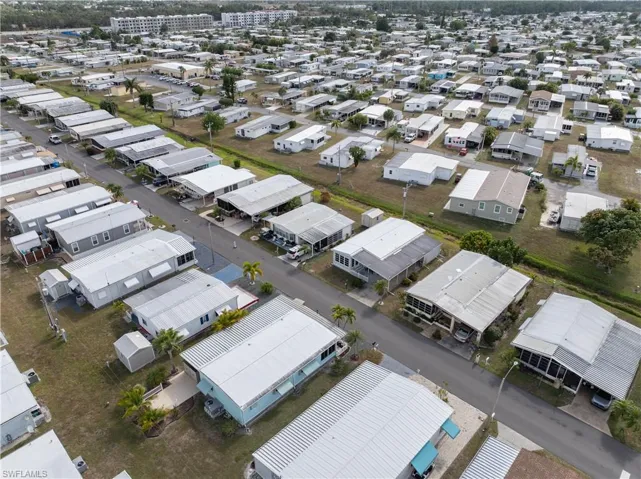 Aerial perspective of suburban area