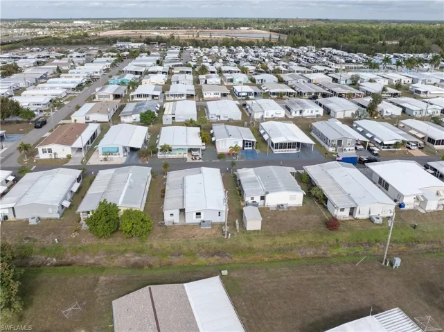Aerial perspective of suburban area