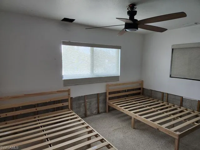 Wallboard and flooring removed