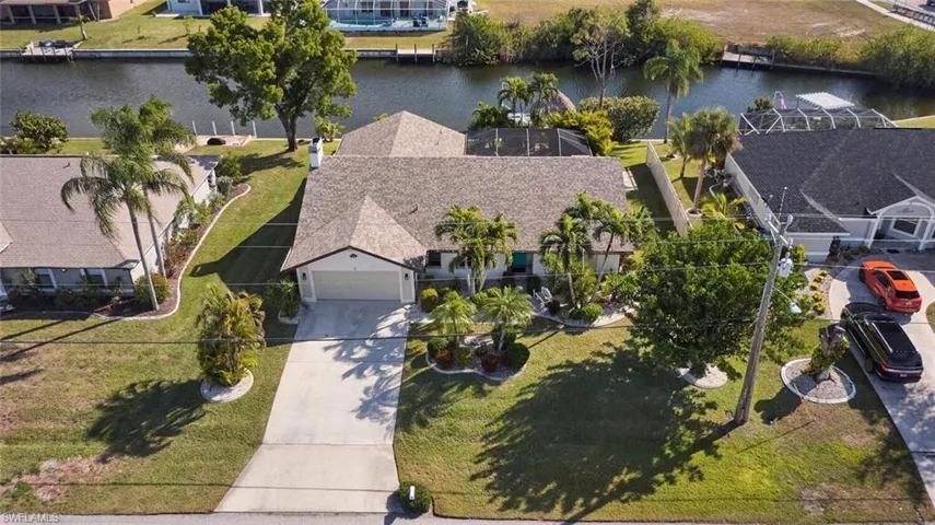 View from above of 7 NE 12th Court.  Very mature landscaping all around the home.