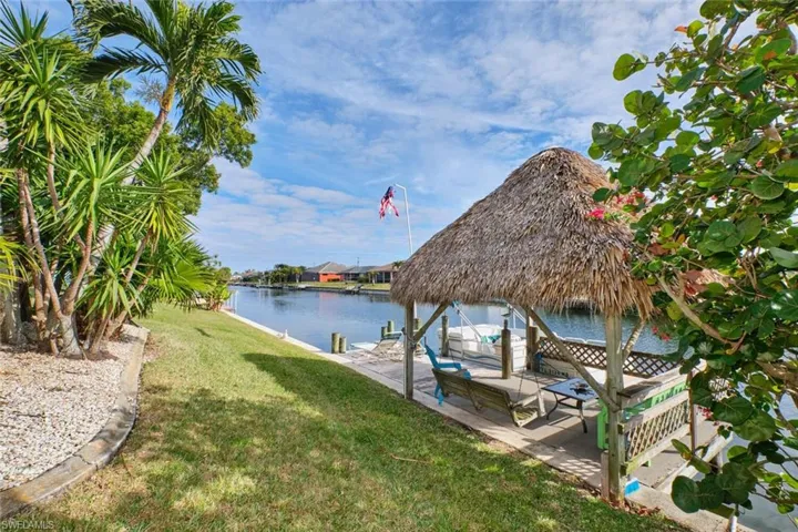 Another view of the dock, canal & Tiki Hut!