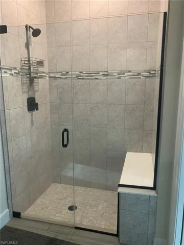 Bathroom with a stall shower