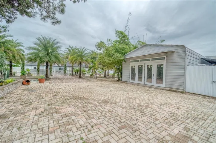View of patio with french doors